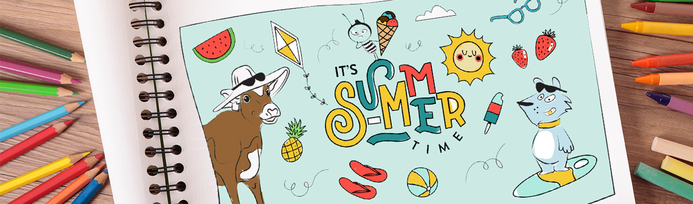 Summer Colouring Banner 1360X400