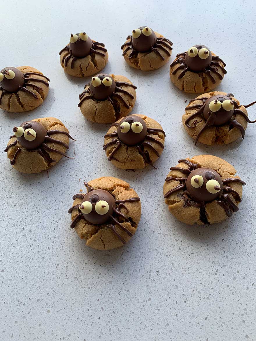Chocolate peanut butter spider cookies made by Mackenzie from Te Awamutu.